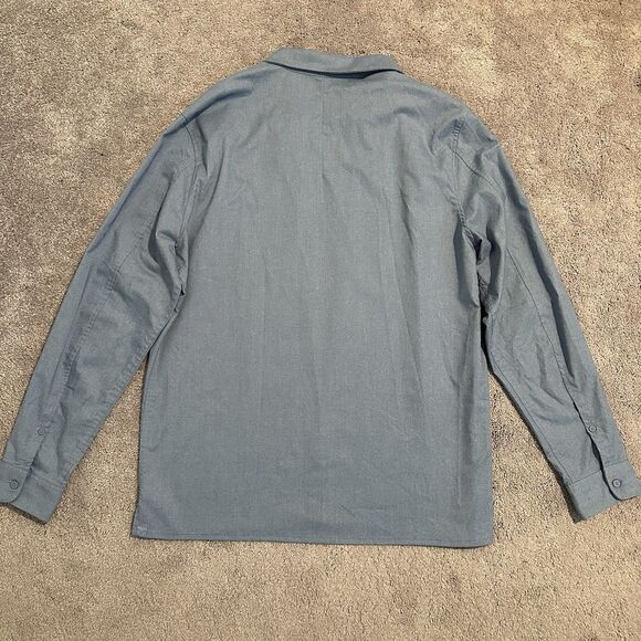 Lululemon XL Button Down Shirt Masons Peak Long Sleeve Flannel Blue commission - Picture 7 of 11